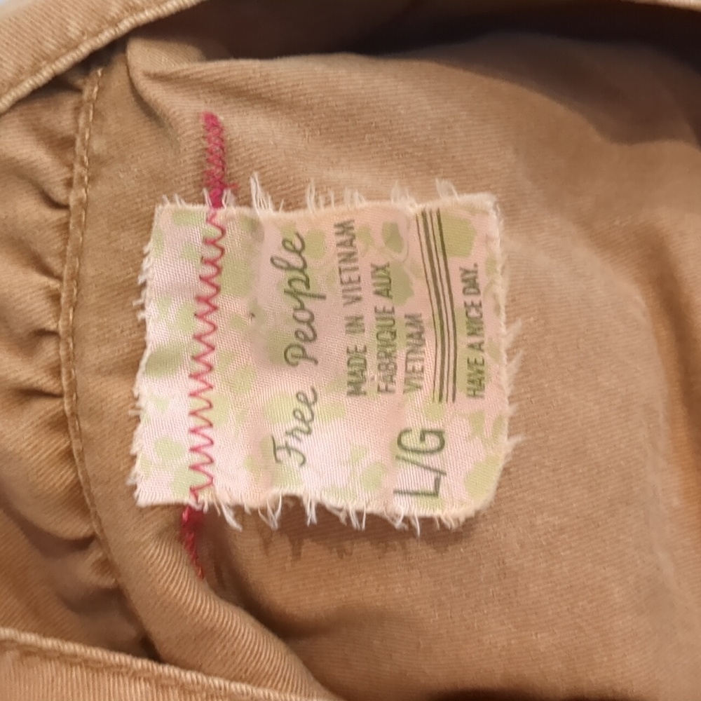 Free People Ruffled Military Jacket Tan Size Large 100% Cotton - Picture 2 of 16